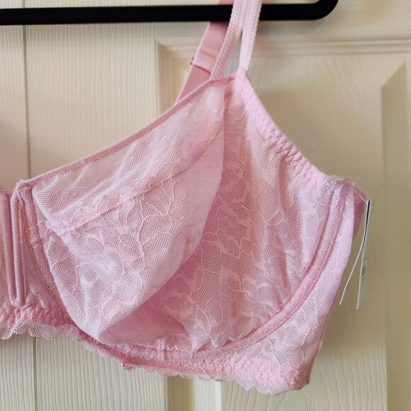 Auden Pink Lace Underwire Bra Size 46DDD Adjustable Straps NWT - Picture 3 of 10